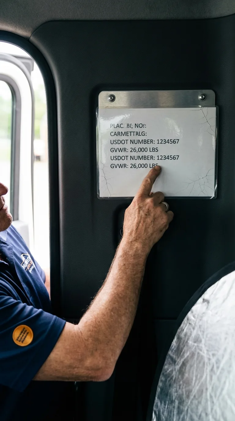 USDOT licensing placard verification in North Vernon